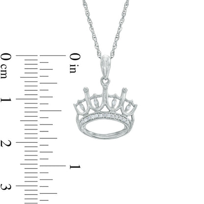 0.05 CT. T.W. Natural Diamond Crown Pendant in Sterling Silver