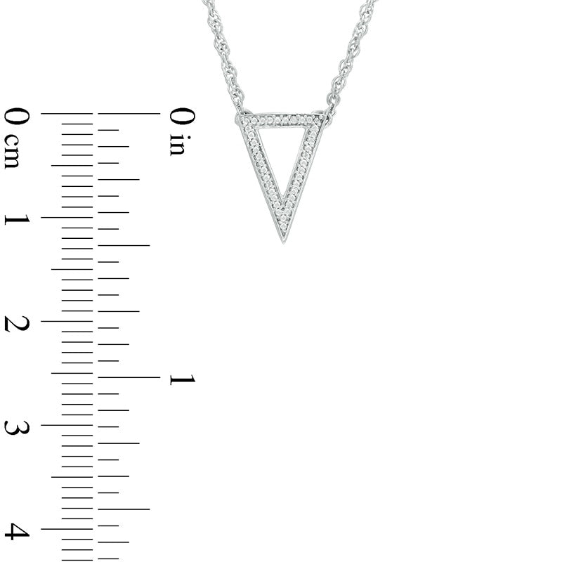 Natural Diamond Accent Triangle Necklace in Sterling Silver - 17"