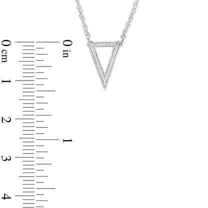 Natural Diamond Accent Triangle Necklace in Sterling Silver - 17"