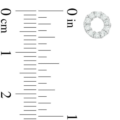 0.25 CT. T.W. Diamond Circle Stud Earrings in 10K White Gold