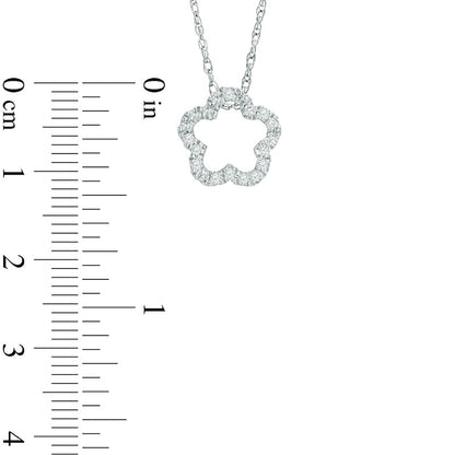 0.25 CT. T.W. Natural Diamond Outline Flower Pendant in Sterling Silver