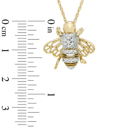 0.1 CT. T.W. Natural Diamond Bumblebee Pendant in 10K Yellow Gold