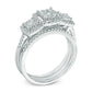 3/4 CT. T.W. Composite Diamond Three Stone Three Piece Bridal Set in 14K White Gold
