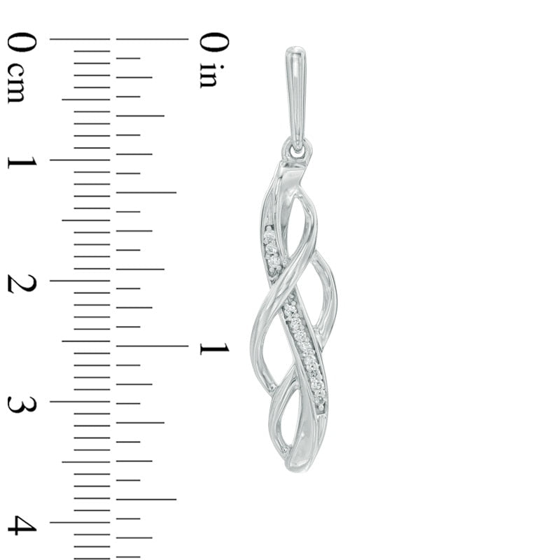 0.1 CT. T.W. Diamond Loose Braid Drop Earrings in Sterling Silver