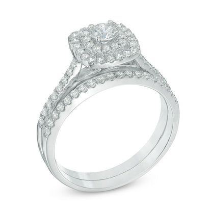 5/8 CT. T.W. Diamond Double Frame Bridal Set in 14K White Gold