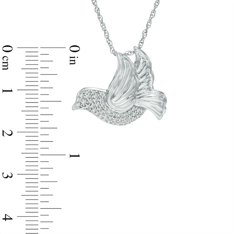 0.13 CT. T.W. Natural Diamond Dove Pendant in Sterling Silver