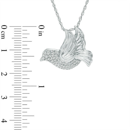 0.13 CT. T.W. Natural Diamond Dove Pendant in Sterling Silver