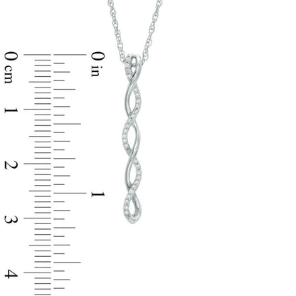 0.1 CT. T.W. Natural Diamond Linear Twist Pendant in Sterling Silver