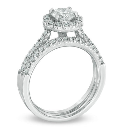 5/8 CT. T.W. Diamond Frame Bridal Set in 14K White Gold