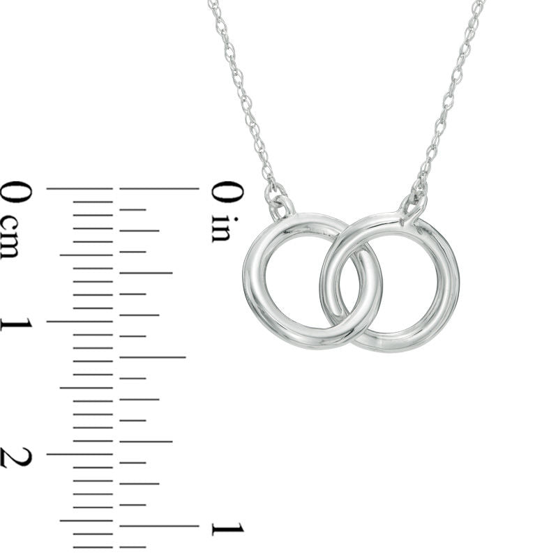 Interlocking Circles Necklace in 10K White Gold