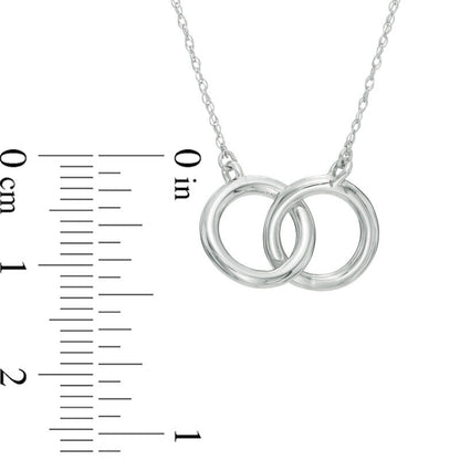 Interlocking Circles Necklace in 10K White Gold