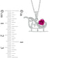 5.0mm Heart-Shaped Lab-Created Ruby and Diamond Accent Sleigh Pendant in Sterling Silver