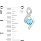 5.0mm Heart-Shaped Blue Topaz and 0.04 CT. T.W. Diamond Infinity Drop Earrings in 10K White Gold