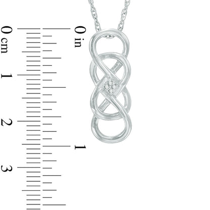 Natural Diamond Accent Double Infinity Loop Pendant in Sterling Silver