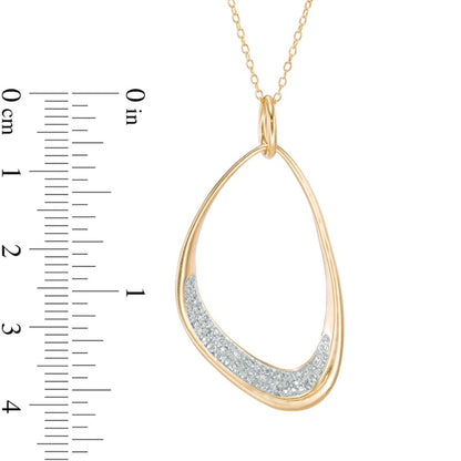 0.1 CT. T.W. Natural Diamond Freeform Oval Pendant in Sterling Silver and 18K Gold Plate