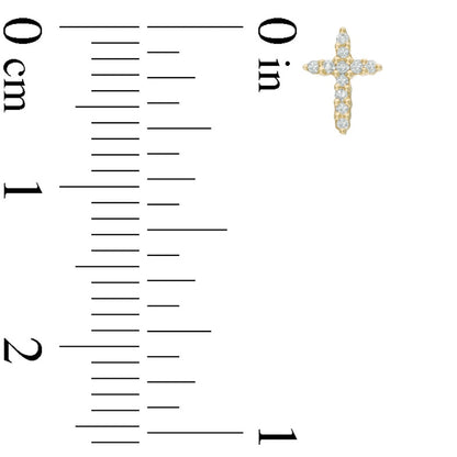 Diamond Accent Cross Stud Earrings in 10K Rose Gold