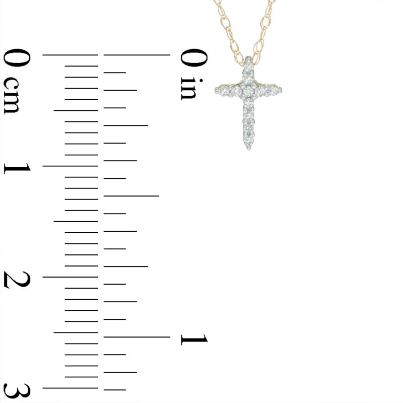 Natural Diamond Accent Bold Cross Pendant in 10K Yellow Gold
