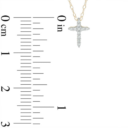 Natural Diamond Accent Bold Cross Pendant in 10K Yellow Gold