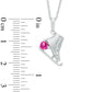 4.0mm Heart-Shaped Lab-Created Ruby and Diamond Accent Ice Skate Pendant in Sterling Silver