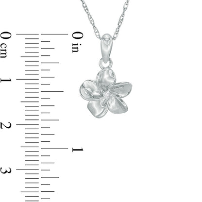Natural Diamond Accent Pinwheel Flower Pendant in Sterling Silver