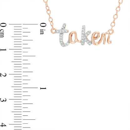 0.1 CT. T.W. Natural Diamond "taken" Necklace in Sterling Silver with Rose Rhodium