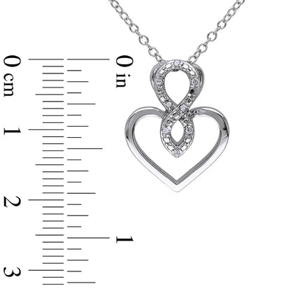 0.05 CT. T.W. Natural Diamond Infinity Heart Pendant in Sterling Silver
