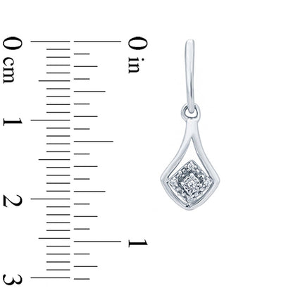 Diamond Accent Squared Teardrop Earrings in 10K White Gold