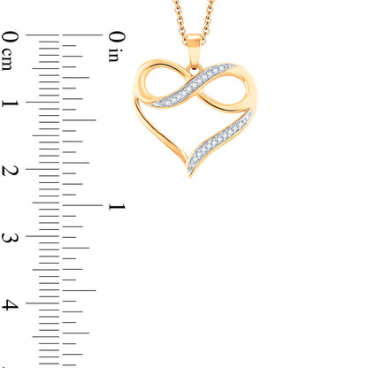 Natural Diamond Accent Heart with Infinity Pendant in 10K Yellow Gold