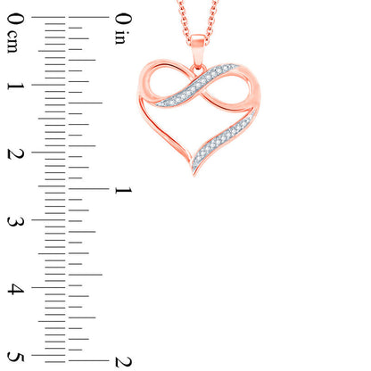 Natural Diamond Accent Heart with Infinity Pendant in 10K Rose Gold