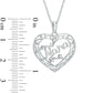 0.05 CT. T.W. Natural Diamond "Nana" Filigree Border Heart Pendant in Sterling Silver