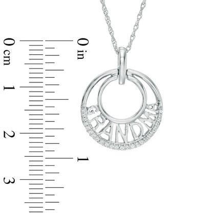 0.1 CT. T.W. Natural Diamond "Grandma" Double Circle Pendant in Sterling Silver