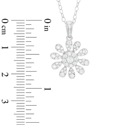 0.5 CT. T.W. Composite Natural Diamond Flower Pendant in Sterling Silver