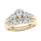 1-1/2 CT. Diamond Three Stone Bridal Set in 14K Yellow Gold