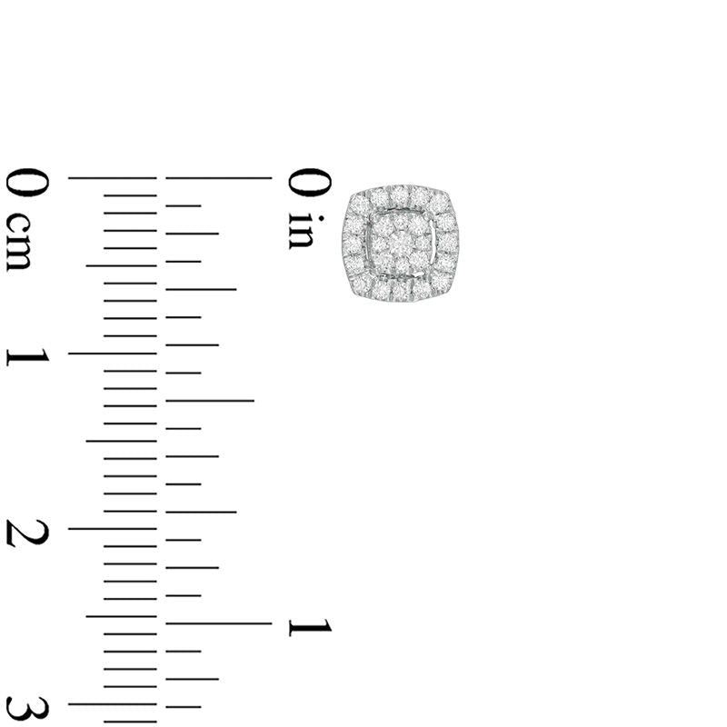 0.25 CT. T.W. Composite Diamond Frame Stud Earrings in 10K White Gold
