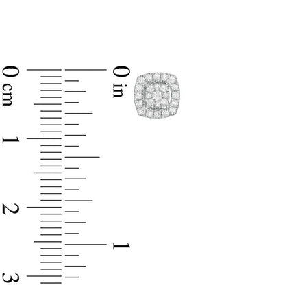 0.25 CT. T.W. Composite Diamond Frame Stud Earrings in 10K White Gold