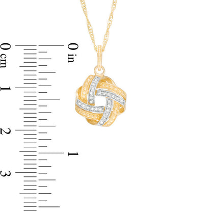 0.13 CT. T.W. Natural Diamond Infinity Love Knot Pendant in 10K Yellow Gold