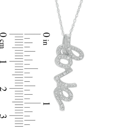 Natural Diamond Accent Cursive "love" Pendant in Sterling Silver