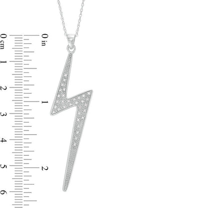 0.1 CT. T.W. Natural Diamond Lightning Bolt Pendant in Sterling Silver