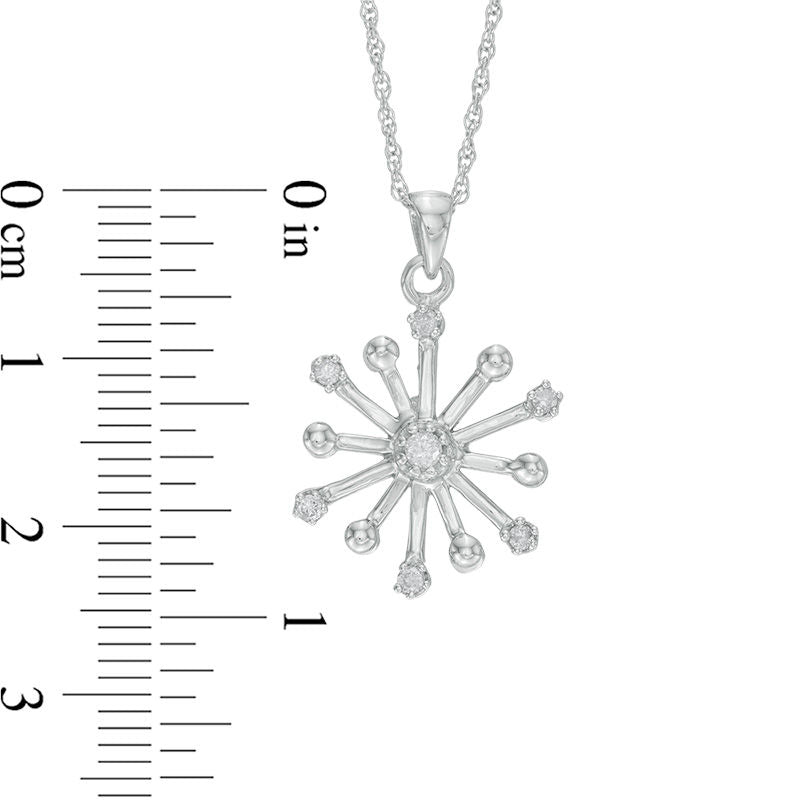 0.1 CT. T.W. Natural Diamond Star Pendant in Sterling Silver