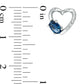 Oval Blue Sapphire and Diamond Accent Heart Stud Earrings in 10K White Gold