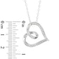 0.2 CT. T.W. Natural Diamond Tilted Heart Loop Pendant in Sterling Silver