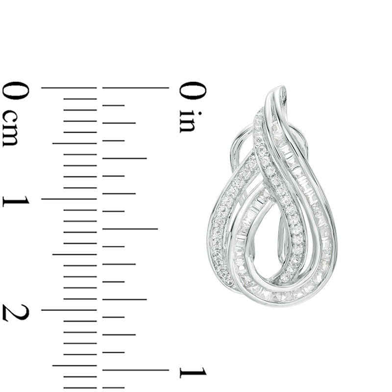 0.5 CT. T.W. Diamond Swirl Pear-Shaped Drop Earrings in 14K White Gold