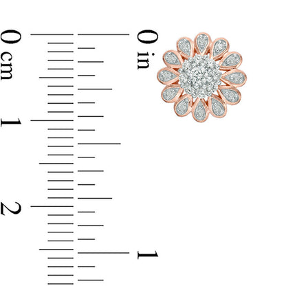 0.33 CT. T.W. Diamond Composite Flower Stud Earrings in 10K Rose Gold