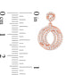 0.5 CT. T.W. Diamond Three Row Swirl Circle Drop Earrings in 10K Rose Gold