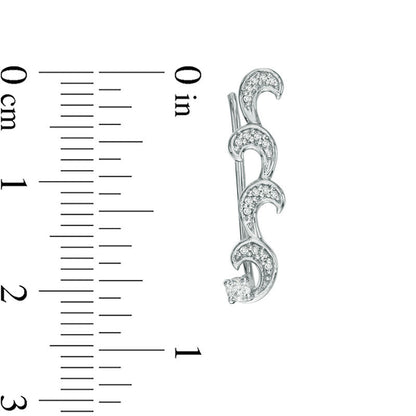 0.17 CT. T.W. Diamond Wave Crawler Earrings in 10K White Gold