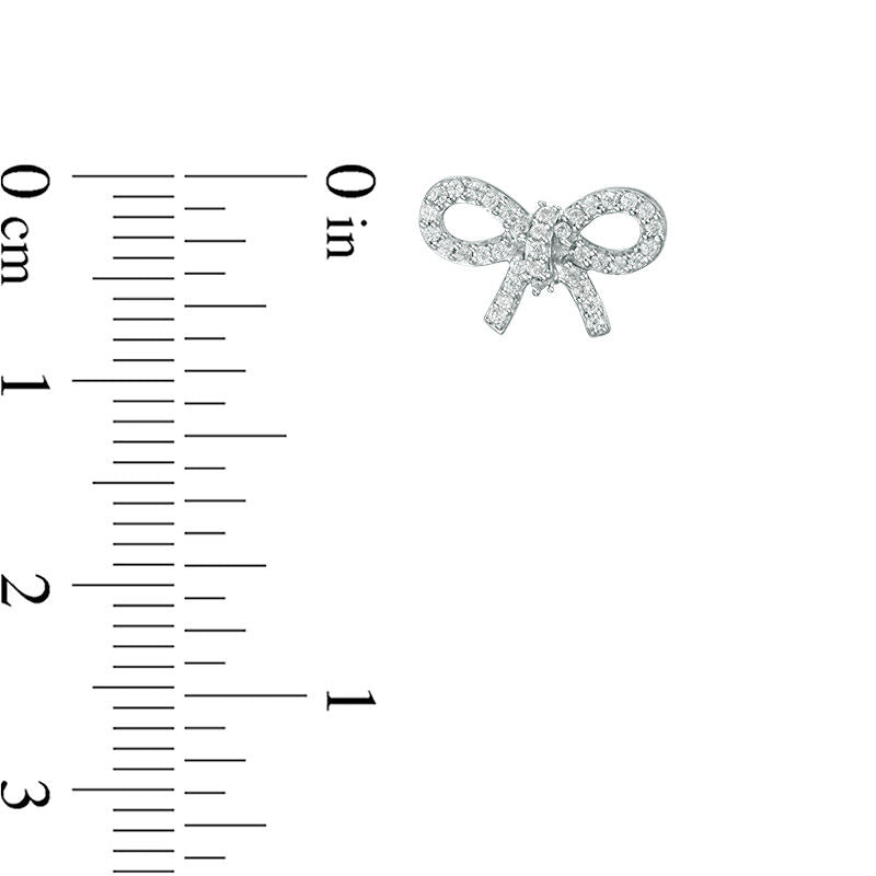 0.2 CT. T.W. Diamond Bow Stud Earrings in 10K White Gold