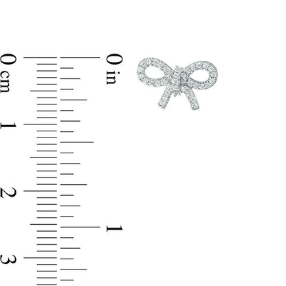 0.2 CT. T.W. Diamond Bow Stud Earrings in 10K White Gold