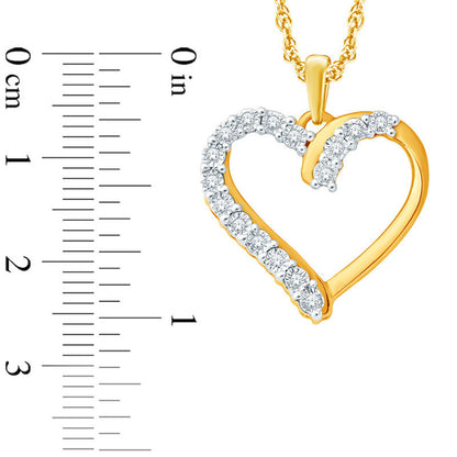 Natural Diamond Accent Heart Pendant in Sterling Silver and 14K Gold Plate