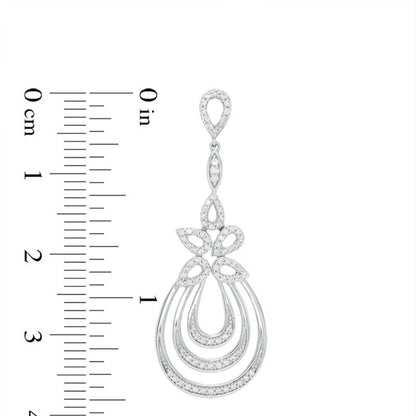 0.5 CT. T.W. Diamond Cascading Teardrop Earrings in 10K White Gold