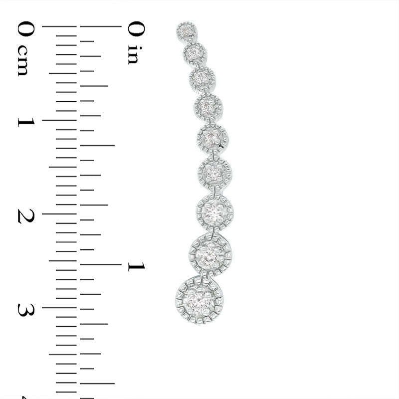 0.25 CT. T.W. Diamond Vintage-Style Tapered Circles Crawler Earrings in 10K White Gold